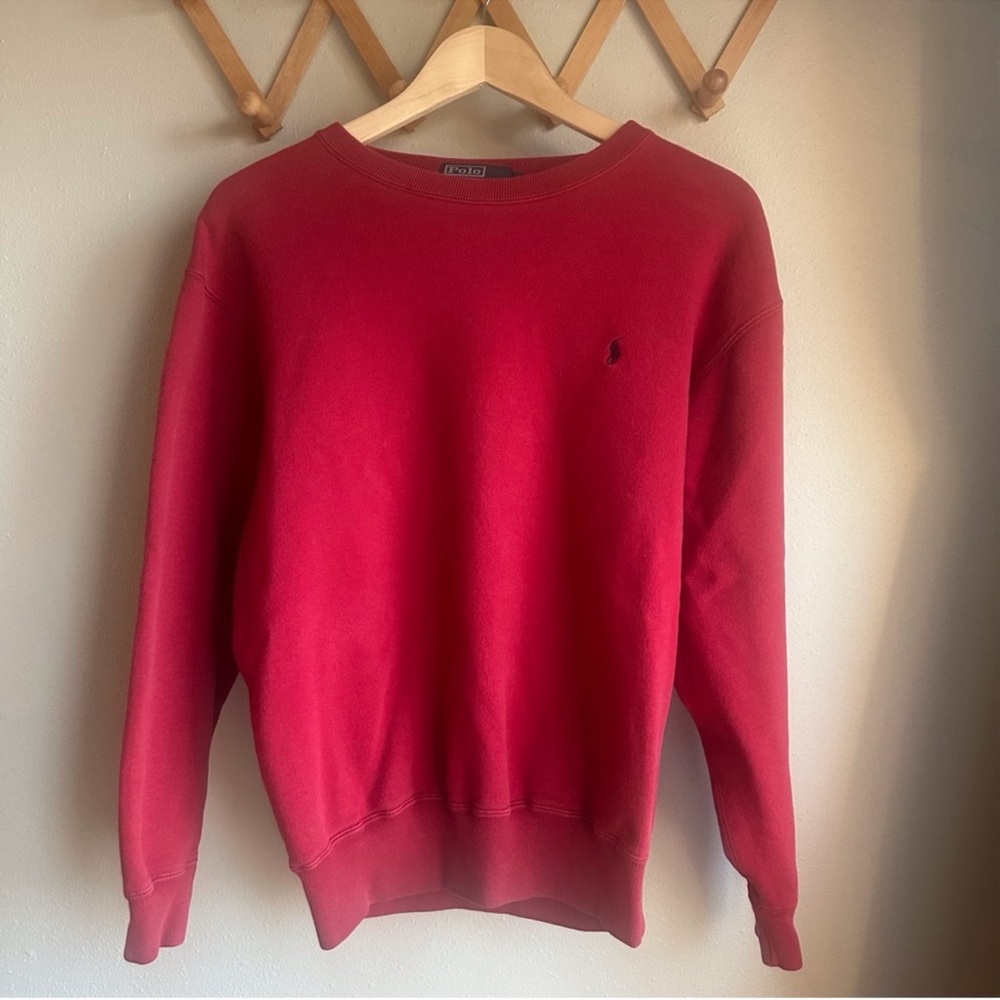 Vintage Polo by Ralph Lauren Red Crewneck Pullover Sweater